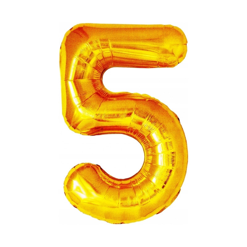 Balon foliowy złota cyfra 5 BCF-955-5 GO PARTY