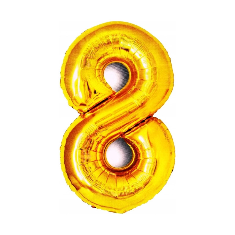 Balon foliowy złota cyfra 8 BCF-955-8 GO PARTY