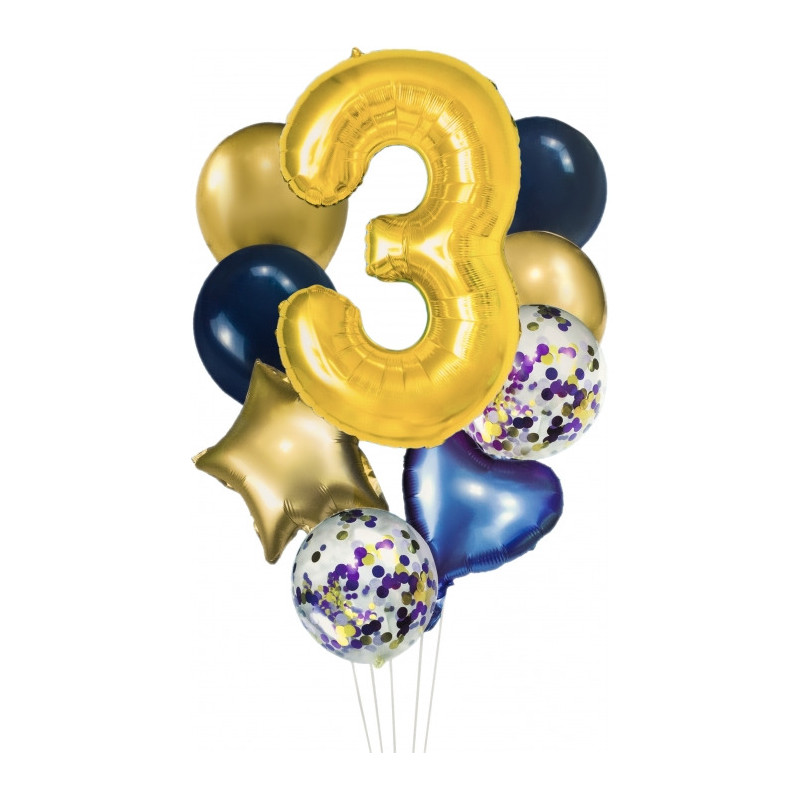 Zestaw balonów cyfra 3 BCF-204-3 GO PARTY