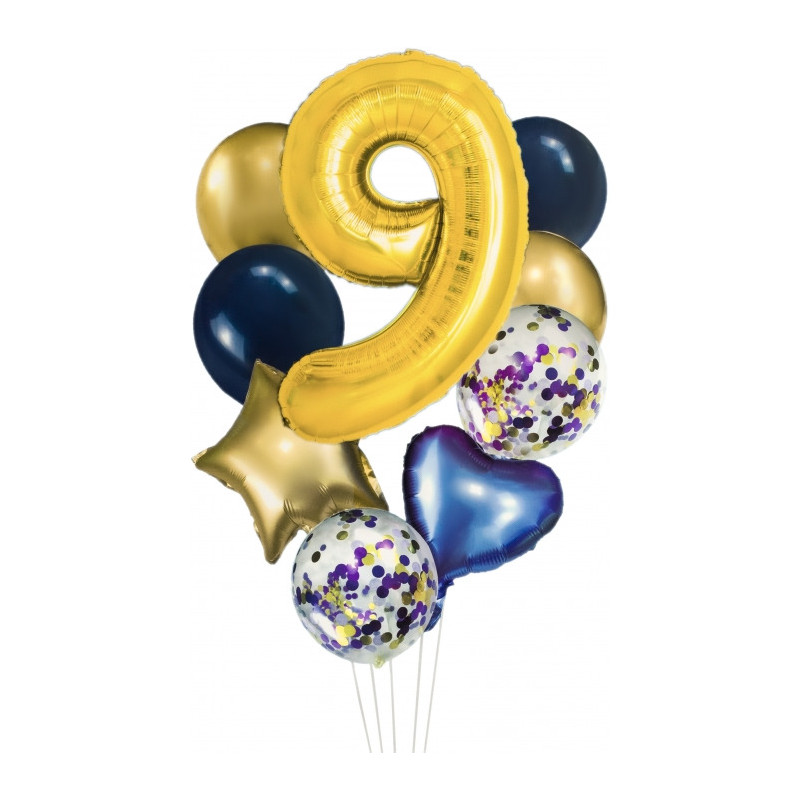Zestaw balonów cyfra 9 BCF-204-9 GO PARTY