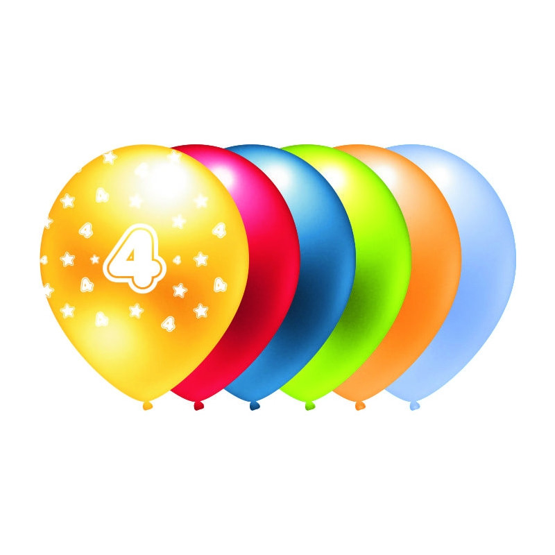 Balon metalik nadruk 4 mix kolor 5szt. B187 GO PARTY