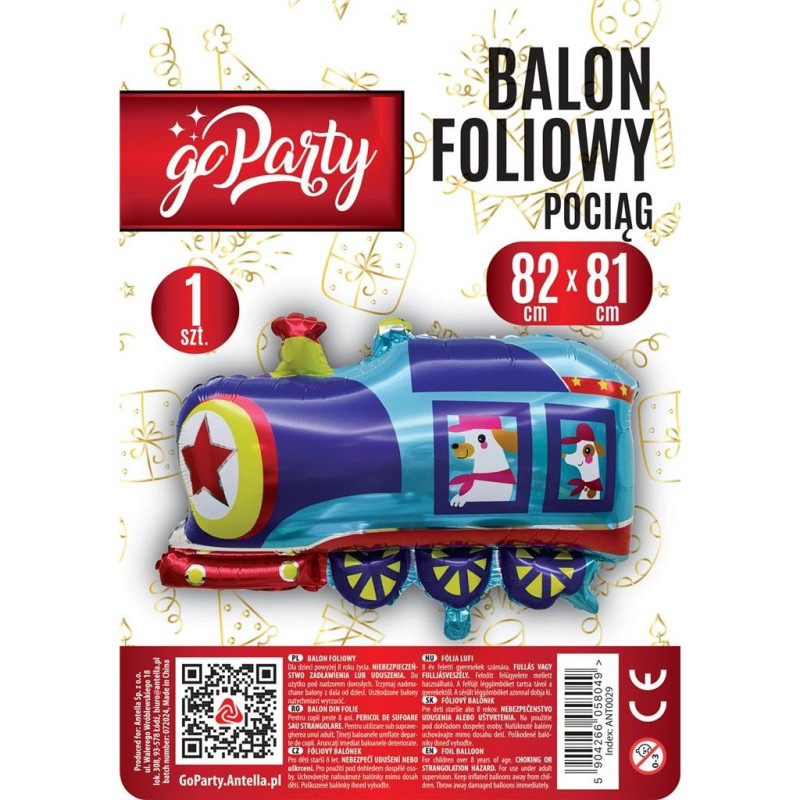Balon foliowy POCIĄG ANT0029 GO PARTY