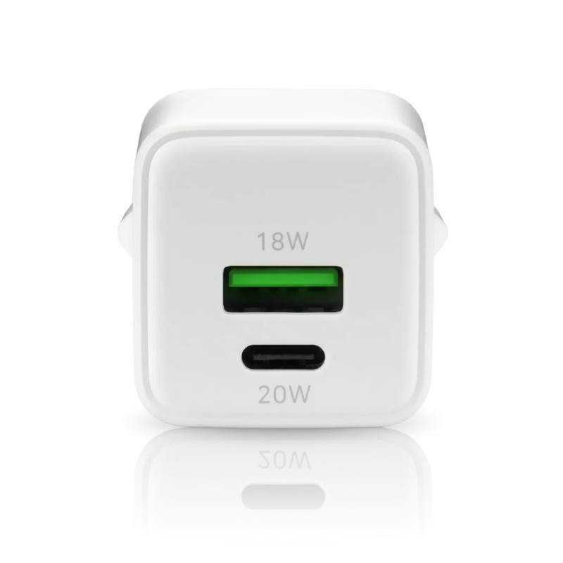 Ładowarka sieciowa 230V EVERACTIVE SC-330Q 1xUSB-A + 1xUSB-C 20W biała