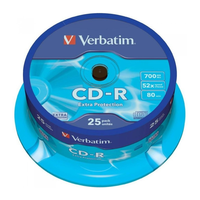 Płyta CD-R 700MB VERBATIM 52x cake (25szt) Extra Protection 43432