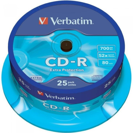Płyta CD-R 700MB VERBATIM 52x cake (25szt) Extra Protection 43432