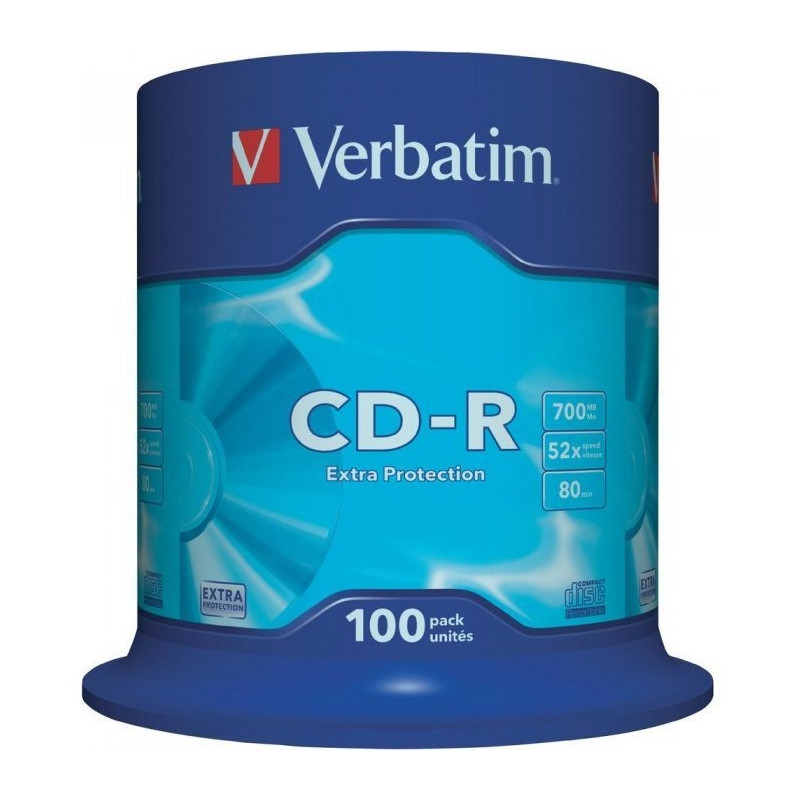 Płyta CD-R 700MB VERBATIM 52x cake (100) Extra Protection 43411
