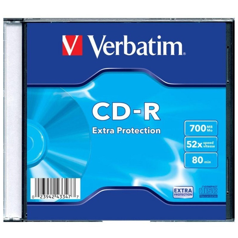 Płyta CD-R 700MB VERBATIM 52x Extra Protection slim 43347