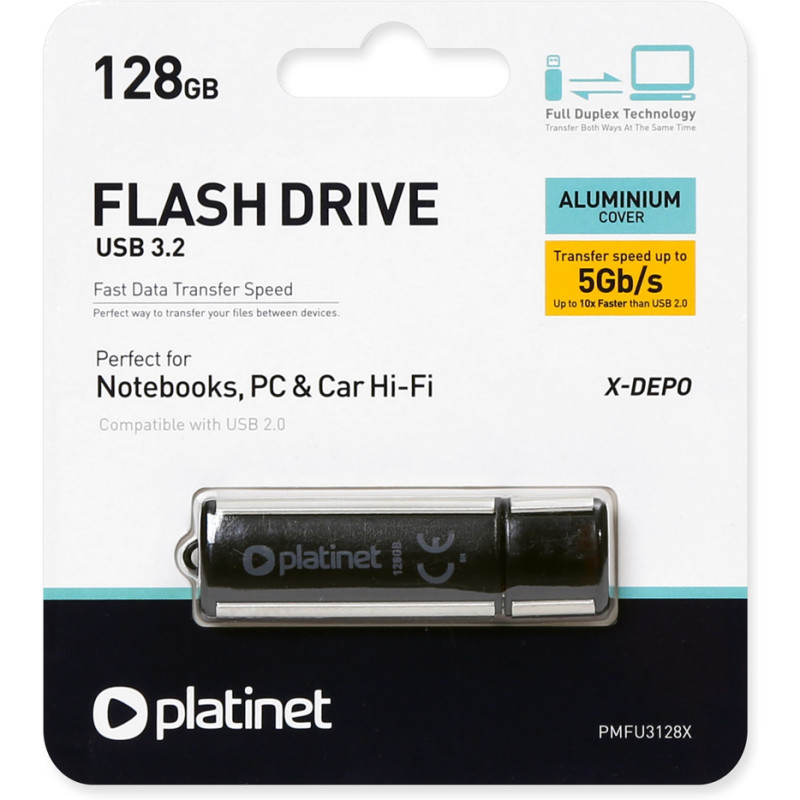 Pamięć USB-A 128GB PLATINET X-DEPO USB 3.0 czarny (42287)
