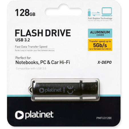 Pamięć USB-A 128GB PLATINET X-DEPO USB 3.0 czarny (42287)