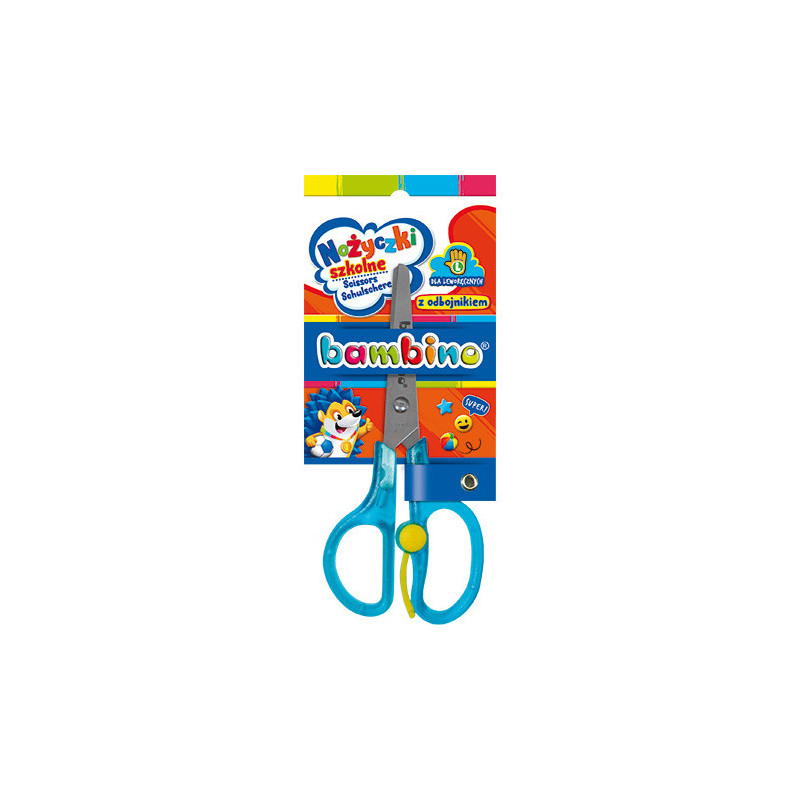 Nożyczki szkolne dla dzieci leworęcznych BAMBINO z odbojnikiem St.Majewski