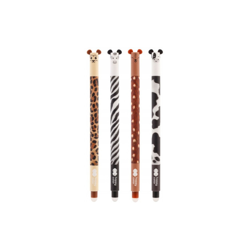 Długopis wymazywalny Uszaki Furry Safari 0,5mm niebieski Happy Color HA 4120 01US-3