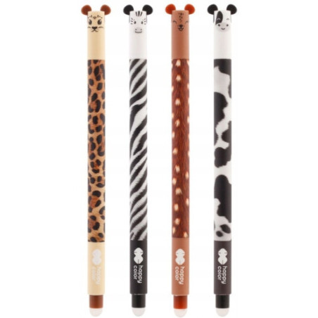 Długopis wymazywalny Uszaki Furry Safari 0,5mm niebieski Happy Color HA 4120 01US-3